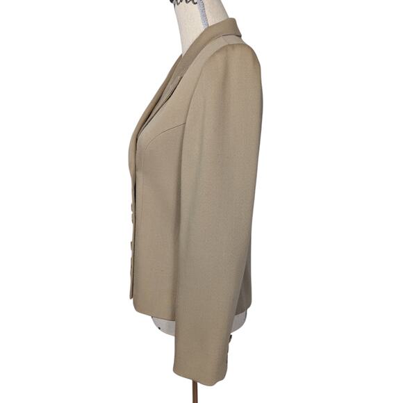 90s Vintage INC International Concepts Double Breasted Wool Pant Suit Tan Size 8 - Picture 6 of 16